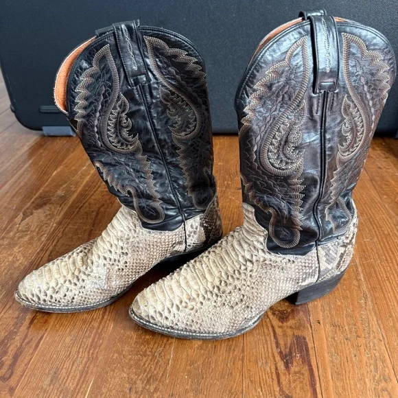 Dan Post Men's 10 D Python Snakeskin Western Cowboy Boots DPP3036 - Picture 5 of 5